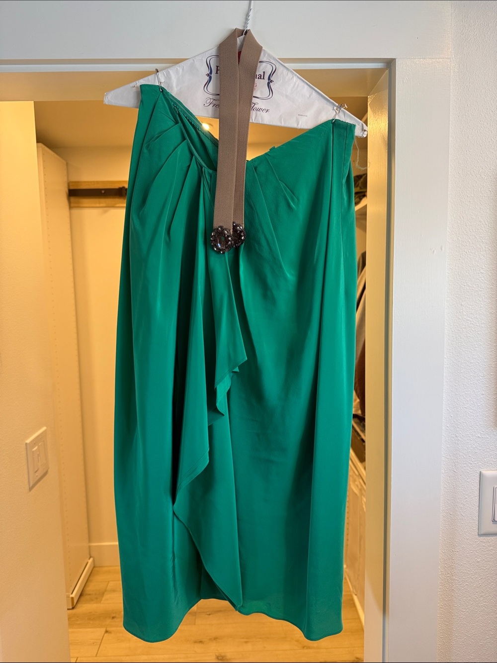 BCBGMaxAzria Emerald Green Draped Cocktail Dress